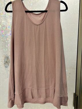 Soft Surroundings Striped Scoop Neck Tank in Dusty Mauve